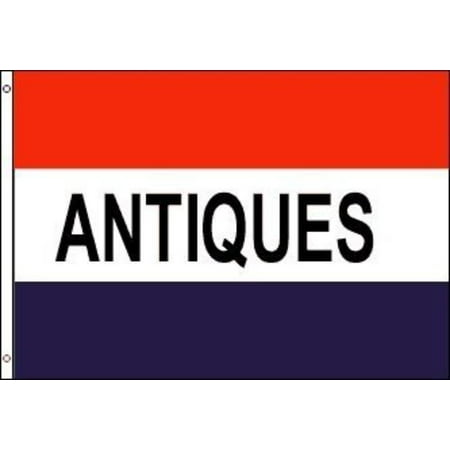 3x5 Foot Message Flag Antiques, BRAND NEW By Neon Sign Express,USA