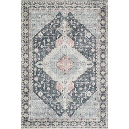 Loloi Skye Charcoal / Multi 8'-0" x 8'-0" Round Area Rug