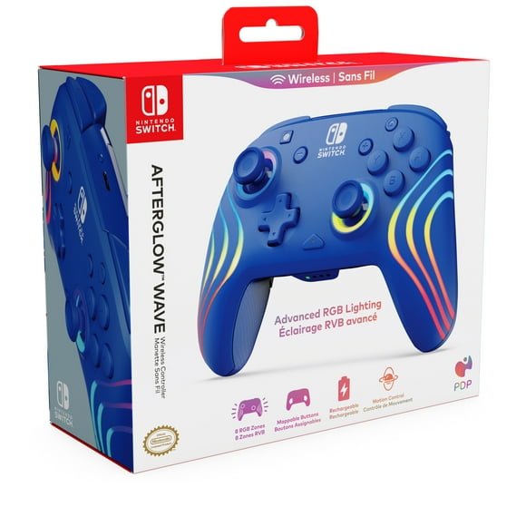 Manette sans fil Afterglow Wave : Bleue avec Mouvement