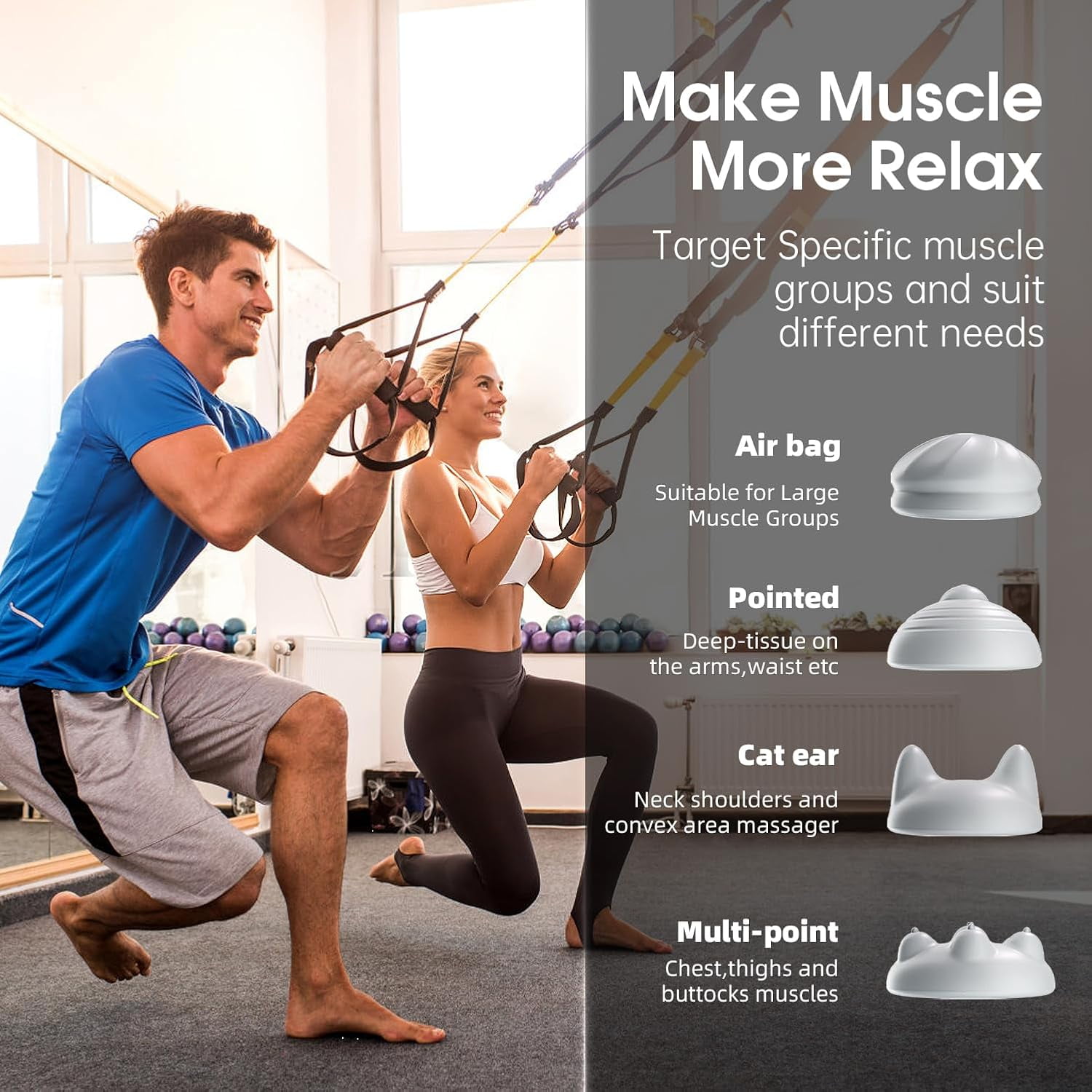 Mini Massage Gun with Hot & Cold Therapy Head, Portable Percussion Muscle Massager with 5 Heads & 5 Speeds for Full Body Relaxation