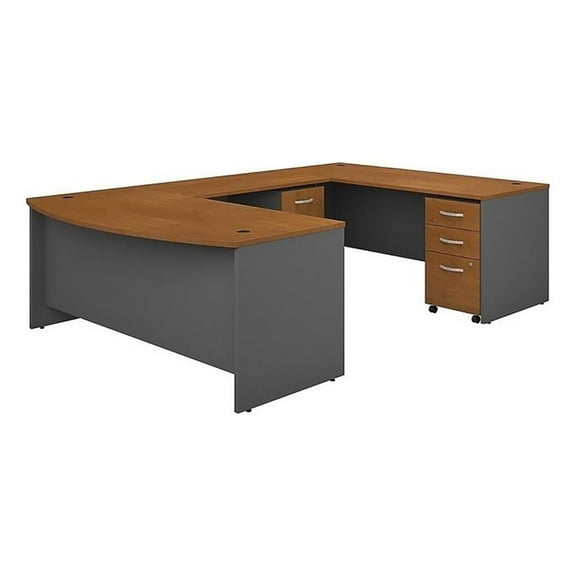 Scranton & Co Furniture 72" U-Shaped Desk with Pedestal in Cherry