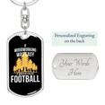thumbnail image 2 of Woodworking Is Not Easy Swivel Keychain Woodworker Dog Tag Stainless Steel or 18k Gold, 2 of 10