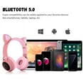 thumbnail image 4 of Timoom Kids Bluetooth 5.0 Cat Ear Headphones Foldable On-Ear Stereo Wireless Headset with Mic LED Light and Volume Control Support TF Card Aux in Compatible with Smartphones PC Tablet, 4 of 7