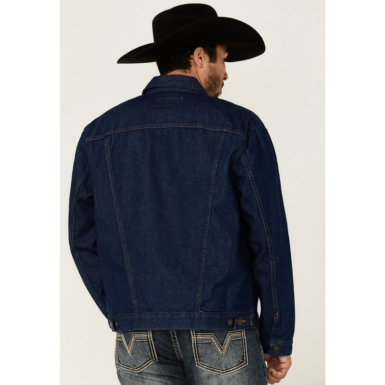 Wrangler Denim Trucker Jacket, Mens Jean Jacket, Blue, Size S