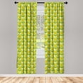 thumbnail image 4 of Ambesonne Floral Window Curtains, Summer Botany Pattern, Each 28" W x 63" L, Yellow Green Multicolor, 4 of 4