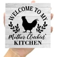 thumbnail image 7 of Zomyto 5"x5" Funny Kitchen Wood Block Signs,Welcome To My Mother Kitchen Wooden Box Sign, 7 of 7