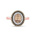 thumbnail image 2 of FB Jewels 10kt Rose Gold Womens Oval Morganite Solitaire Diamond Fashion Ring 1-1/2 Cttw, 2 of 4