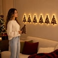 thumbnail image 4 of Warm White Led Christmas Wall Decor with 2D Flat Star-Cutout Design, Set of 7, Dark Wood-Effect Finish, for Living Room and Bedroom, Holiday Decoration, 4 of 5