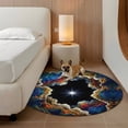 thumbnail image 3 of Rock Cave Round Living Room Rugs 3.3 ft, Star Clouds Canyon Nature Abstract Washable Area Rug with Non-Slip Sturdy Edge Binding Round Front Door Mat Floor Carpet for Entryway, 3 of 9
