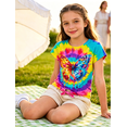 thumbnail image 6 of Lanbubble Girls Graphic T-Shirt Tie Dye Kids Short Sleeve Tee Shirt Tie Front Tops 7-12 Years, 6 of 9