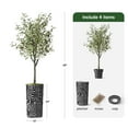 thumbnail image 4 of Artificial Tree in Modern Geometric Pattern Planter, Fake Olive Silk Tree for Indoor and Outdoor Home Decoration - 68" Overall Tall (Plant Pot Plus Tree), 4 of 5