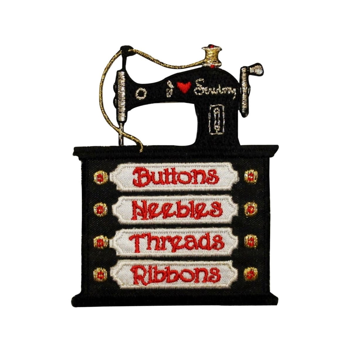 ID 0108 Sewing Machine Patch Retro Thread Sew Embroidered Iron On