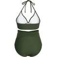 thumbnail image 5 of Danhjin Womens Plus Size Bikini High Waisted Swimsuits Two Piece Bathing Suits Tummy Control Swimwear on, 5 of 6