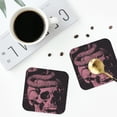 thumbnail image 4 of Yiaed Skull and Snake Art Print Leather Coasters for Drinks - Cup Coasters Coffee Table Kitchen Table Bar, Home & Office Gifts Handmade Drink Coasters-Square, 4 of 6