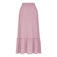 thumbnail image 4 of THDHVS Women's Skirts,Fashion Women's Solid Color Casual High Waist Tiered Skirts with Pockets Pink M, 4 of 6