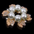 thumbnail image 3 of Mujeres Novia Joyería De Perlas De Imitación Broche De Moda Diseño De Del Champán Yinane  Circular Forma flor de la perla Broche, 3 of 8