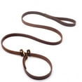 thumbnail image 4 of relayinert Real Leather Dog Leash Soft Adjustable Loop Collar Pet Slid Leads P Chain Heavy Duty Training Leash for Medium Large Dogs 1.8*180CM, 4 of 9