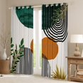 thumbnail image 2 of jejeloiu Abstract Geometric Striped Black Out Curtains,Mid Century Style Curtains Pack of 2 (42x63 Each),Circle Pattern Bedroom Curtains For Men Women,Ultra Soft Home Decor, 2 of 6