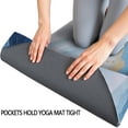 thumbnail image 3 of Blue Marble Gold Wave Pattern Hot Yoga Mat Towel Non Slip for Hot Yoga - Quick-Drying Yoga Mat Cover with 4 Corner Pockets with Travel Bag - Hot Yoga Towel Non Slip 70"x26", 3 of 6