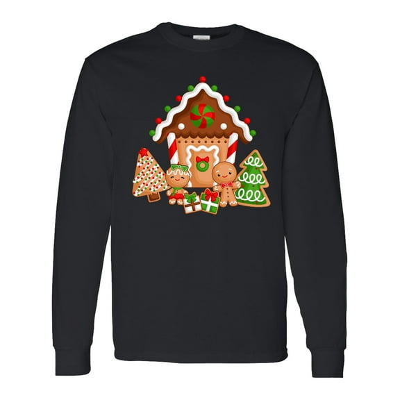 Inktastic Gingerbread House Christmas Long Sleeve T-Shirt