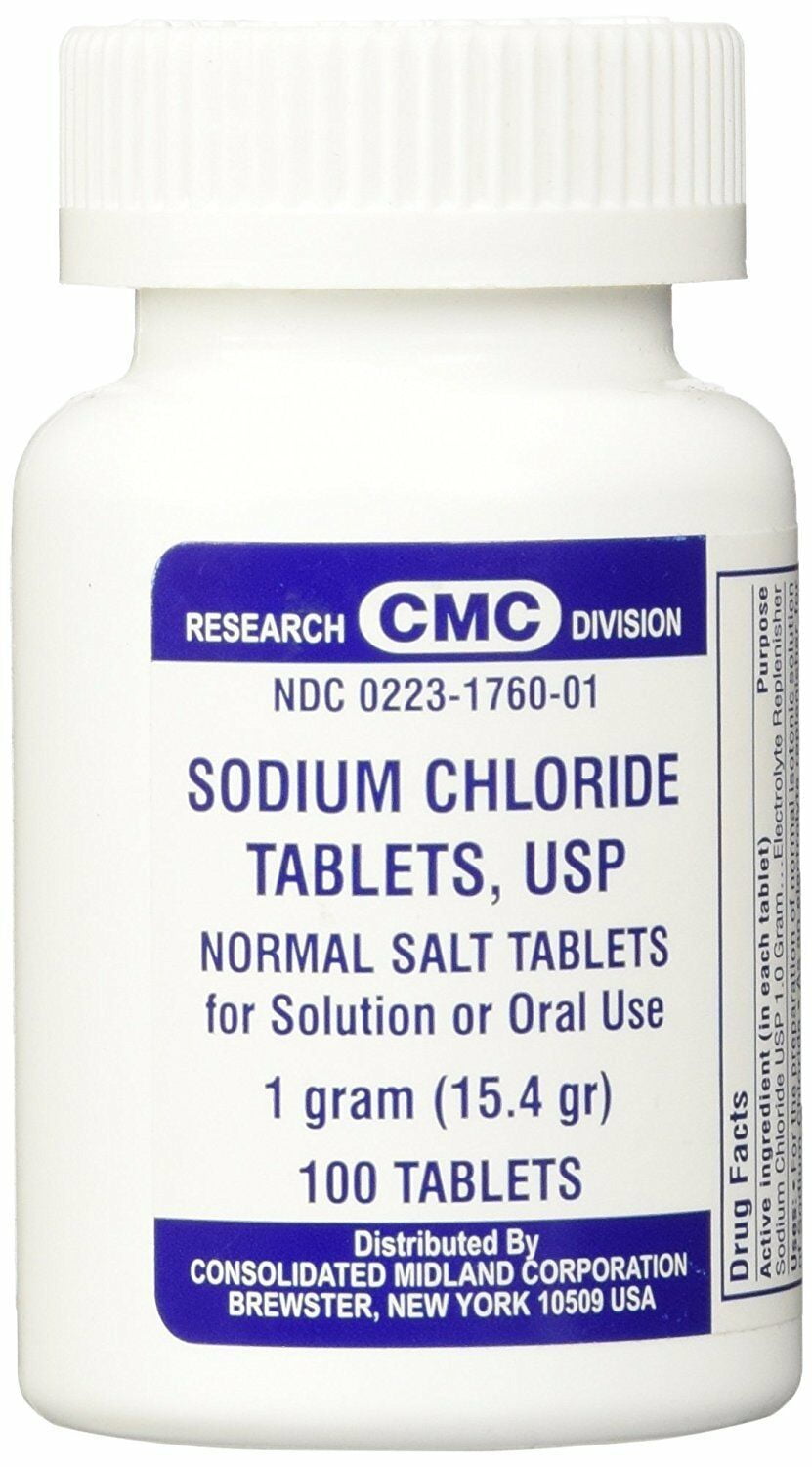 Bevæger sig Lade være med regn CMC Sodium Chloride Dehydration Electrolyte Supplement Normal Salt Tablet  100ct - Walmart.com