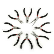 Porfeet Mini High Hardness Plier Carbon Steel Round Needle Bent Nose Cutter Plier for Jewelry Making(Black Needle Nose Pliers)