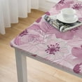 thumbnail image 4 of BANET Square Tablecloth Pink Flower Print Water Resistant Spill Proof Washable Polyester Table Cloth Decorative Fabric Table Cover for Dining Table White, 4 of 7