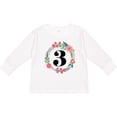 thumbnail image 3 of Inktastic 3rd Birthday Floral Wreath 3 Year Old Girl Girls Long Sleeve Toddler T-Shirt, 3 of 5