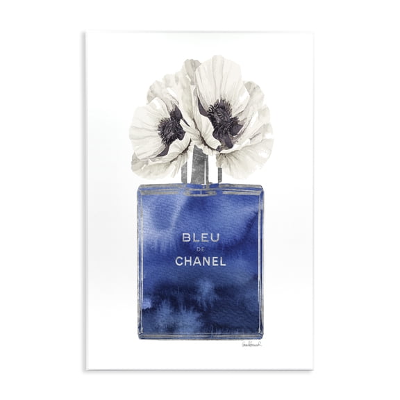 Stupell Industries Art Deco Blue Watercolor Floral Perfume Wall Plaque Art, 10 x 15, by Amanda Greenwood