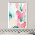 thumbnail image 3 of IDEA4WALL Framed Canvas Print Pastel Pink, Green & Yellow Paint Strokes Abstract Shape Wall Art Modern Artwork Decor Bohemian Colorful Chic for Living Room, Bedroom - White 16"x24", 3 of 5