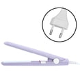 thumbnail image 1 of Mini plancha de pelo 2 en 1 con placa de cerámica y turmalina, rizador plano y calentador, color morado, 1 of 14