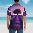 thumbnail image 5 of Haiem Lavender Field Sunset Printed Hawaiian Shirt for Men - Men’s Casual Beach Summer Shirts - Stretch Fabric with Modern Fit-X-Large, 5 of 7