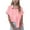 Hot Pink, variant on Button Down Shirt Girls Short Sleeve Roll Up Blouses V Neck Collared Button Up Summer Beach Tops with Chest Pocket