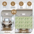 thumbnail image 5 of Spring Leavse Window Privacy Film, Pastoral Garden Botanical Rustic Burlap Static Cling UV Sun Blocking Tint Film Heat Control Windows Films for Bedroom Bathroom, Window Stickers 17.7"x39.3", 5 of 7