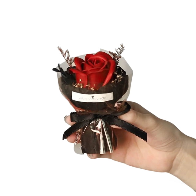 Mini ramo de rosas falsas hecho a mano, girasol artificial, decoración floral, aniversario, cumpleaños, regalo romántico para mujeres, esposas y madres.