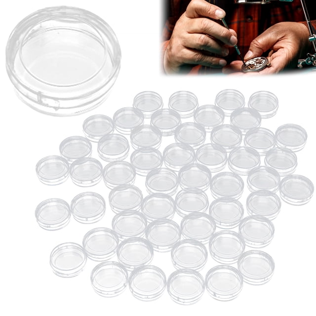 Watch Parts Storage Box, Cylindrical Shape Watch Tools Storage Case Transparent For Watch Parts For Watch Shop For Jewelry For Home Use