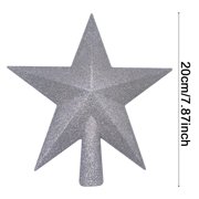 FXMLRLK 1 Pieces 7.87 Inch Glitter Christmas Star Tree Topper for Holiday Decorations, Small Christmas Tree Topper Xmas Tree Topper Ornaments for Christmas Tree Decoration, Blue