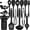 Black, variant on Chef 22-Piece Silicone Cooking Utensils Set, Heat Resistant & Dishwasher Safe Kitchen Tools, Non-Scratch Spatula Set for Nonstick Cookware (Pink)