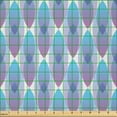 thumbnail image 2 of Ambesonne Abstract Fabric by the Yard Microfiber, Geometric Shapes Thin Line, 2 Yards, Lilac Pale Blue White, 2 of 4