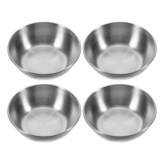 CATIEBYE Stainless Steel Prep Bowls Dipping Plate Silver 6pcs
