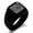 Black, variant on Stainless Steel Letter O Initial Floral Box Monogram Engraved Engraved Square Flat Top Biker Style Polished Signet Ring