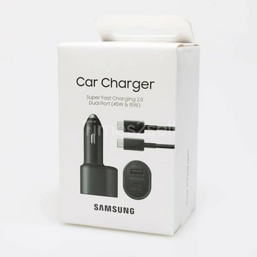 Original Super Fast Charging Adaptive Dual Port Car Adapter 45W Charger for Samsung Galaxy Z Flip3 [1x 45W Car Plug   1x 4FT USB C PD Cable] - Black (New in Retail Box)