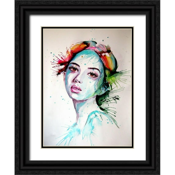 Kovacs, Anna Brigite 19x24 Black Ornate Wood Framed with Double Matting Museum Art Print Titled - Charming Girl XIV
