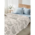 thumbnail image 4 of Gray Paisley Floral Twim Size Flat Sheet, Wrinkleproof & Fadeproof Cooling Flat Bed Sheet Only, Farmhouse Spring Summer Flowers Breathable Soft Bedding Top Sheets 66 x 96 Inches, 4 of 8