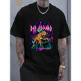 thumbnail image 1 of Retro - Washed T - Shirt Featuring a High - energy "DeF LePPaRD" Motif and Dynamic Leopard artwork, 1 of 6