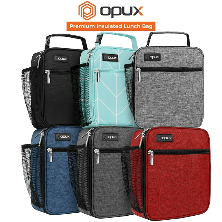 Opux Lunch Box for Women, Insulated Lunch Bag for Girls | Soft Lunchbox for Work, School with Pocket and Clip on Handle | Reusable Compact Lunch