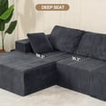 thumbnail image 4 of 109" Modular Sectional Sofa, L-Shape Sofa with 30 Inch Deep Seat, Upholstered Boneless Couches with Chaise, Comfy Cloud Couch for Living Room, Grey, 4 of 7