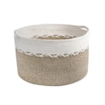 thumbnail image 2 of Cesta de lavandería tejida para baño, cesto de juguete para bebé, cesta organizadora decorativa plegable para zapatos, manta, juguetes, sábanas, bolso, 2 of 9