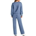 thumbnail image 4 of Hogleaql Plus Size Sweatsuits Women 2 Piece Outfit Lounge Drawstring Long Sleeve Sweatshirt Wide Leg Sweatpants Tracksuit with Pockets Solid Color Loose Trendy 2025 Winter Outfits Royal Blue 2XL, 4 of 4
