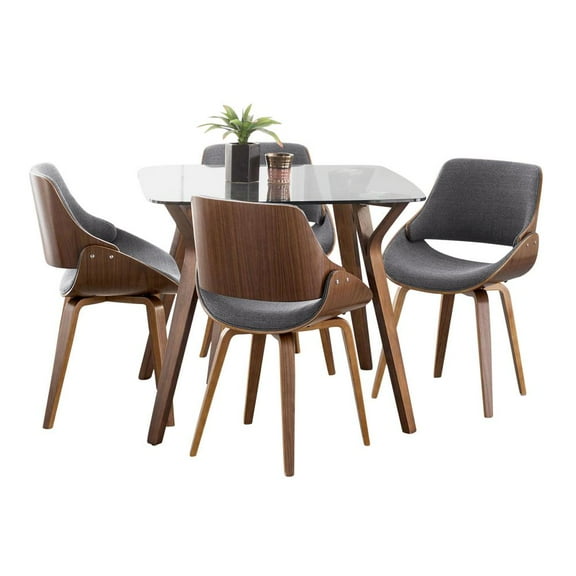 Folia Square Fabrizzi Dining Set - 5 Piece, Small Dining Table Set for 4, Kitchen Table Chairs Set of 4, Kitchen & Dining Room Sets, Kitchen Table Sets, Dining Room Table Set for 4